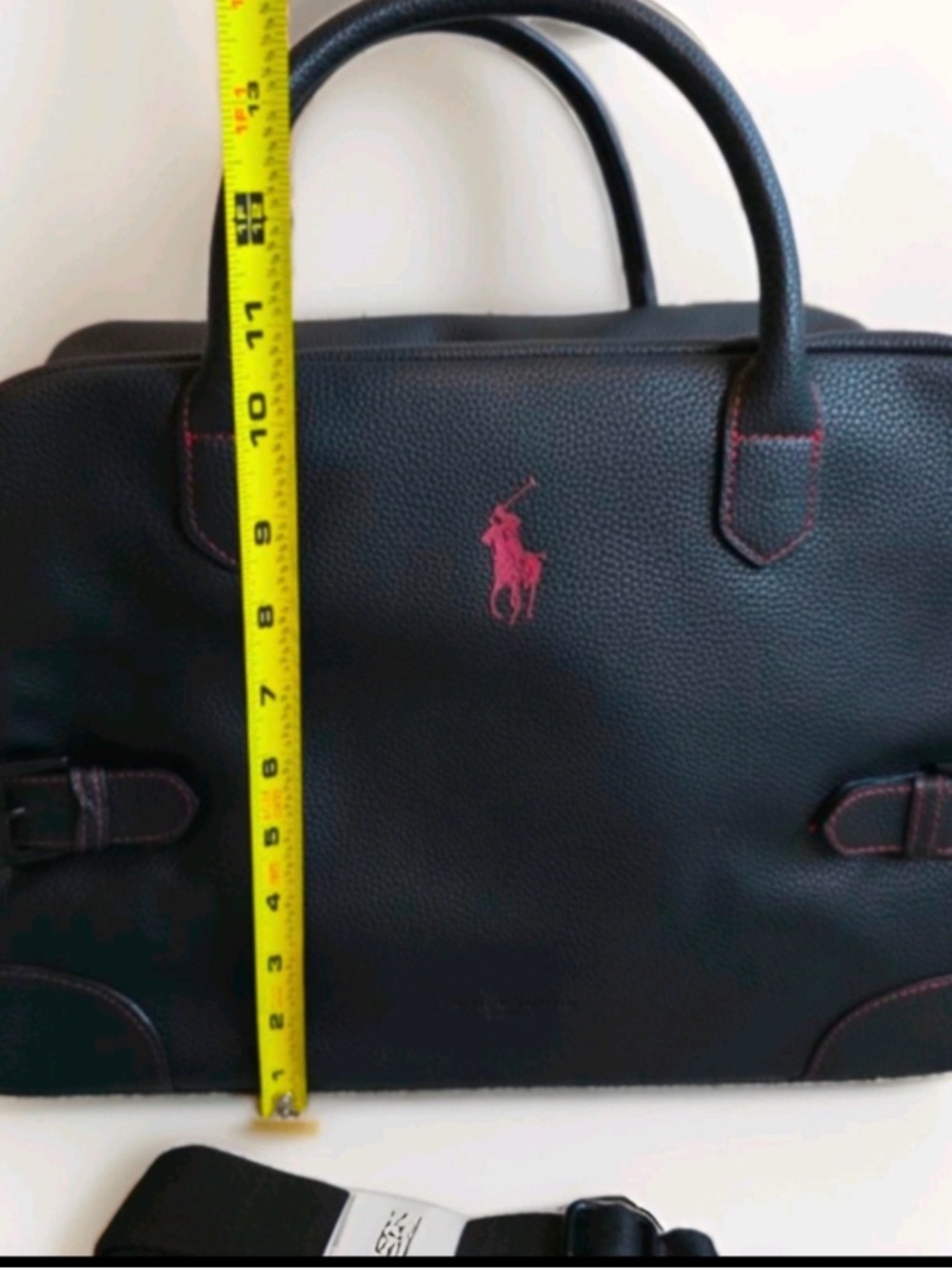 Polo Ralph Lauren Black Weekender Travel Gym Bag with Red Stitching NWOT - Picture 4 of 9